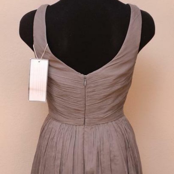 J Crew $250 Silk Chiffon Heidi Dress Graphite gray - Picture 5 of 6